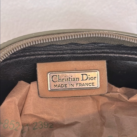 Dior Elegant Green & Tan Leather Shoulder Bag - Picture 8 of 10